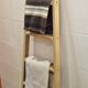 Vintage pine towel rack shelf ladder
