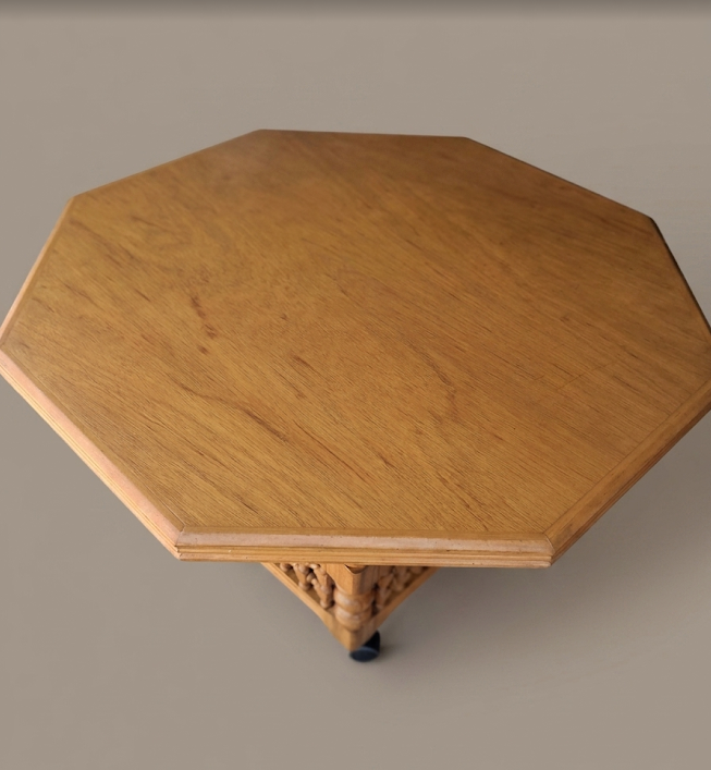 handcrafted solid wood octagonal table