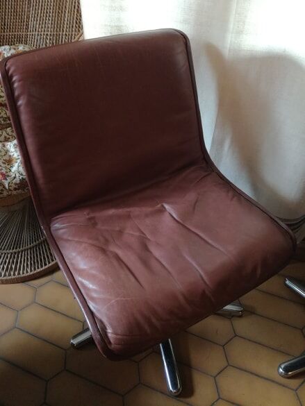 Set of four leather chairs Wilkhahn Germany design 1981