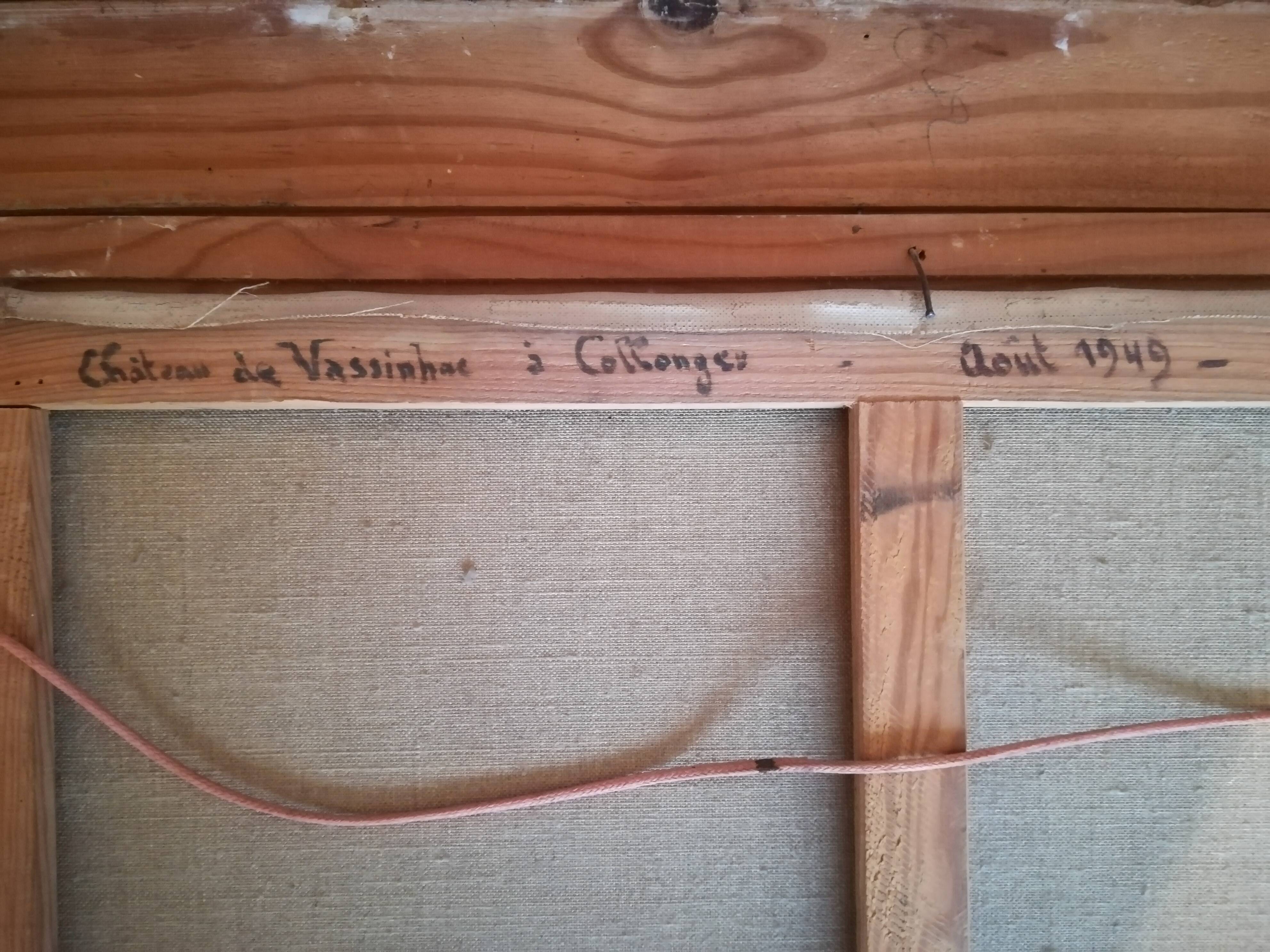 Canvas on Oil representing the Manor of Vassinhac in Collonges-la-Rouge by F DARDEL