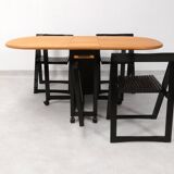 4 Trieste folding chairs with storrage table - Aldo Jacober for A. Bazzani