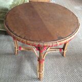 Rattan side table