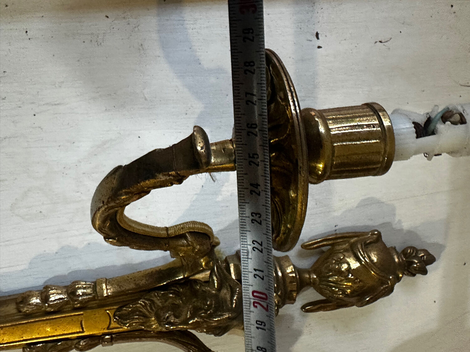 Brass wall sconce – goat head decoration – Louis XVI Empire style –