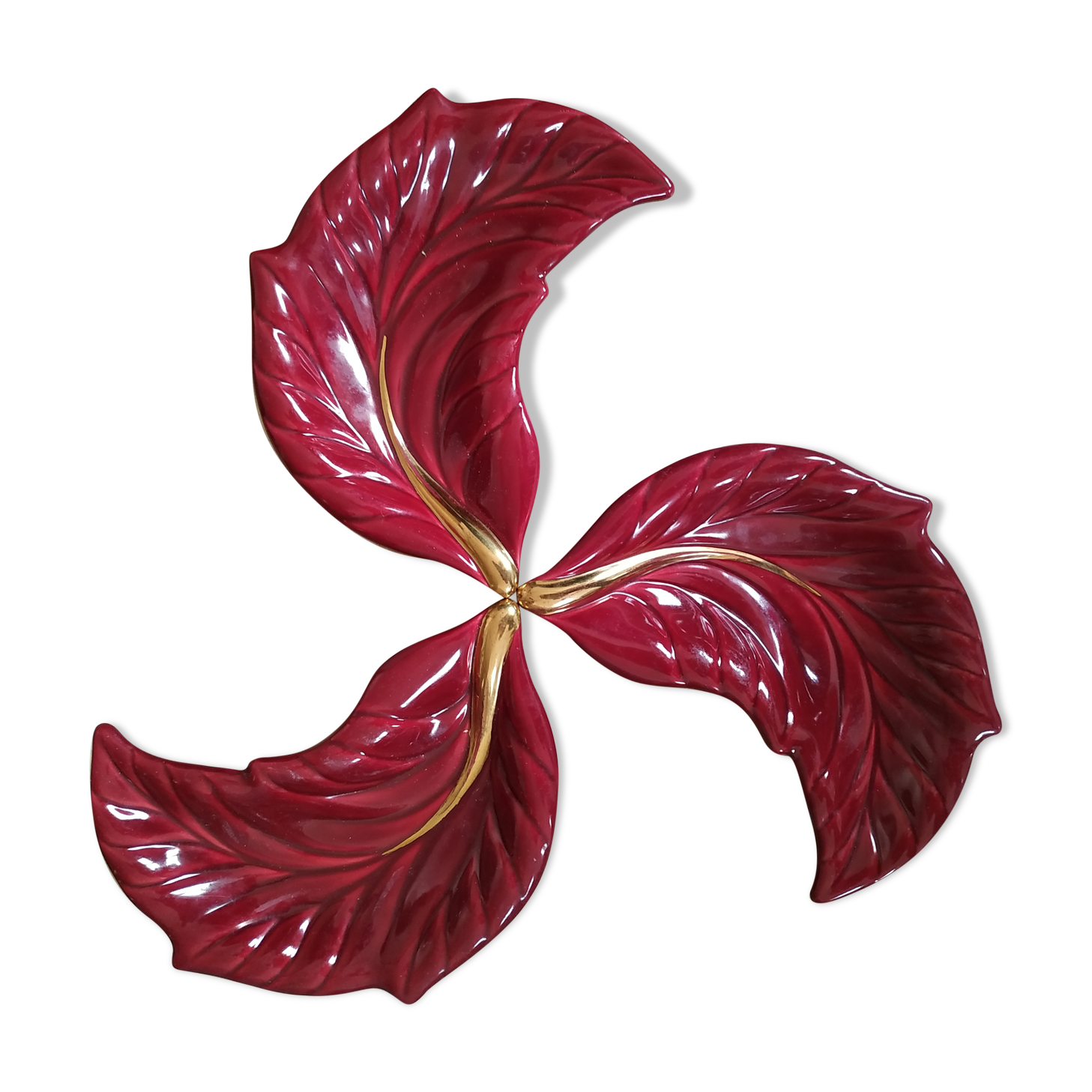 Lot of 3 service cups red and gold verceram