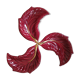 Lot de 3 coupelles de service verceram rouge et or