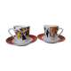 2 coffee cups with 2 porcelain saucers maxim's de paris