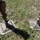 Pair of patinated metal baroque candlesticks – Louis XV style