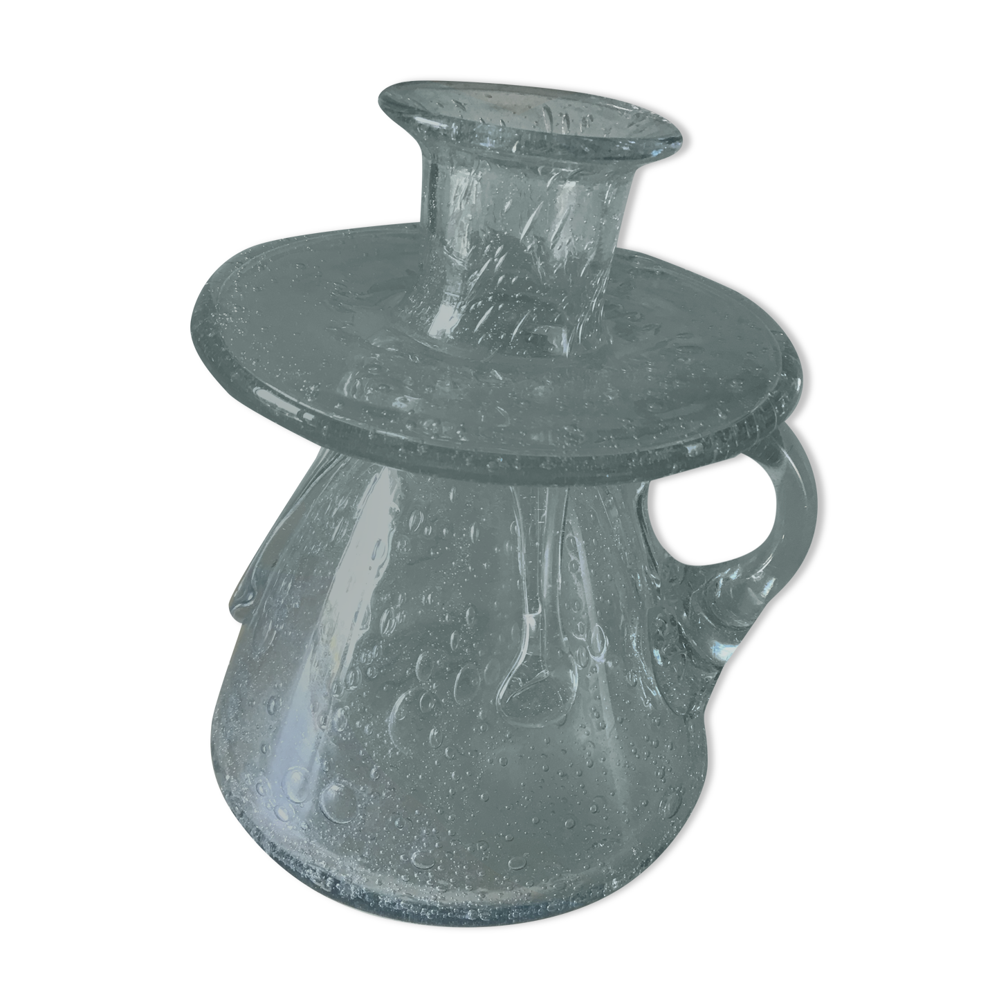 Biot bubble blow glass candle holder