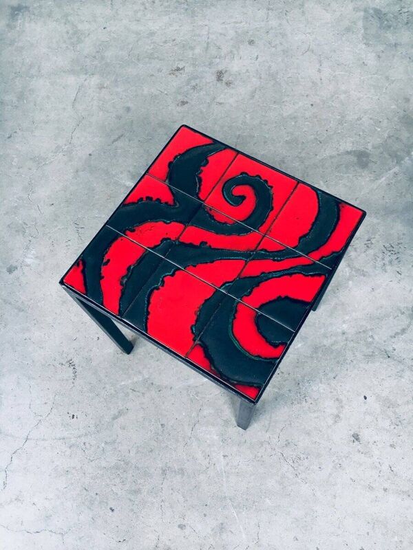 Ceramic Top Side Table, Belgium, 1960s