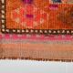 Long Tapis Couloir Vintage Orange et Fuchsia à Motifs Géométriques,91x278Cm