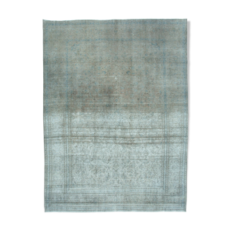 Handwoven persian overdyed 295 cm x 383 cm grey wool carpet