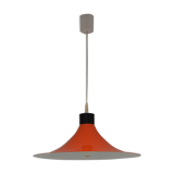 Mid-century Orange Lacquered Metal Pendant,circa 1980's.