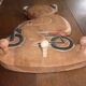 Vintage wooden bicycle bear coat rack