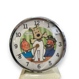Tintin alarm clock bayard animated mechanical metal 1960s