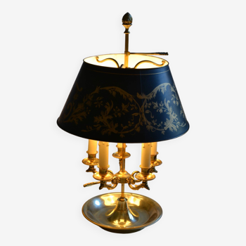 Large hot water bottle lamp with 5 bronze lights, empire style