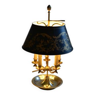 Large hot water bottle lamp with 5 bronze lights, empire style