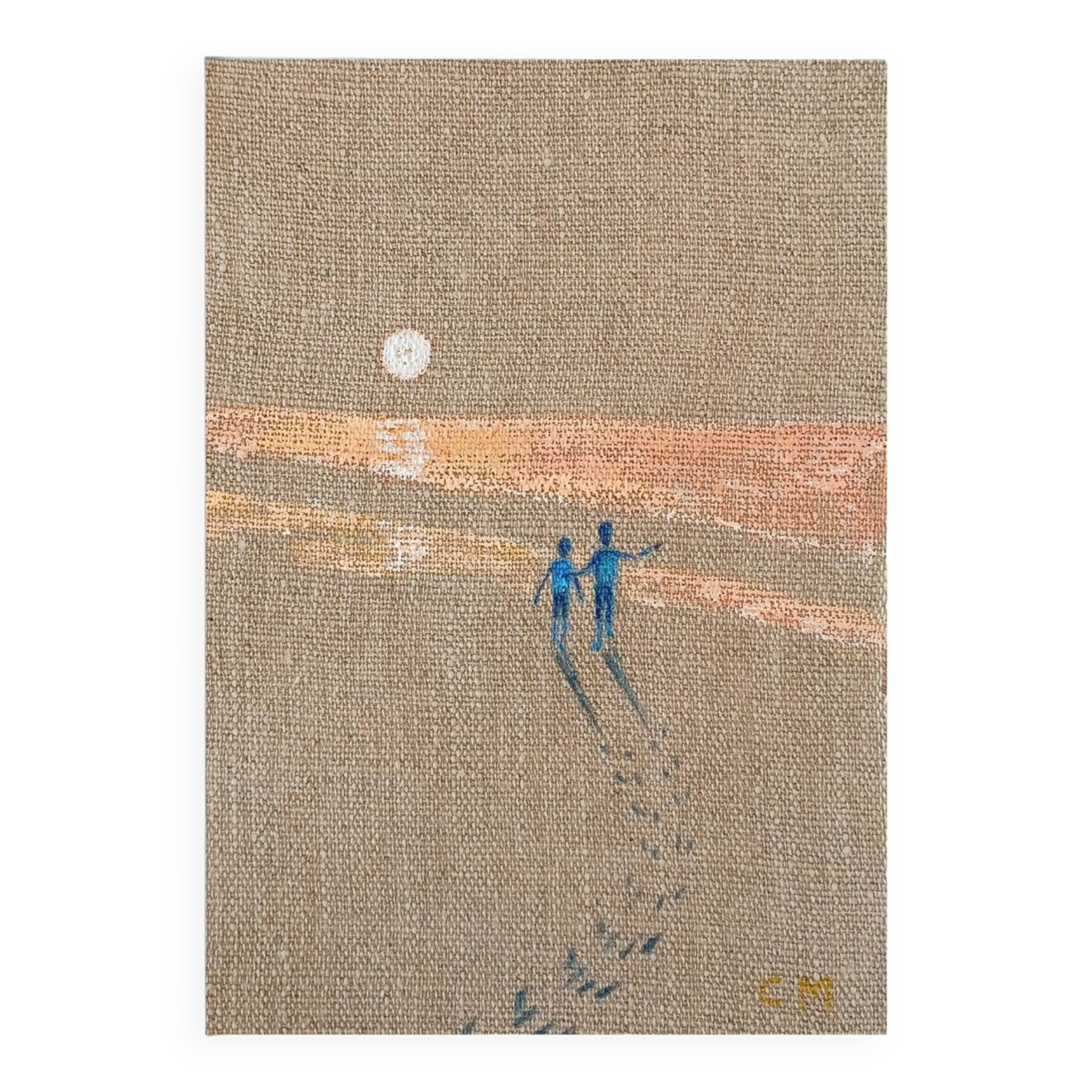 Linen painting, sunset