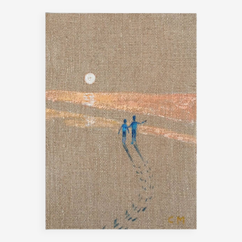 Linen painting, sunset