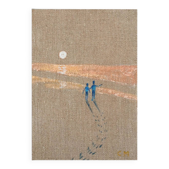 Linen painting, sunset