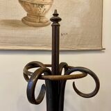 Umbrella holder in arched and dark wood