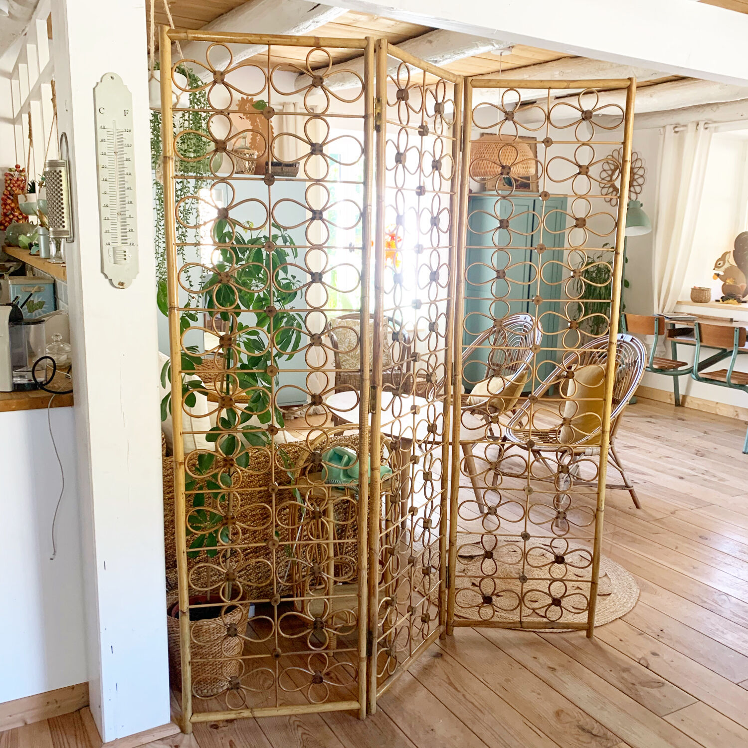 Rattan screen from the 1950s