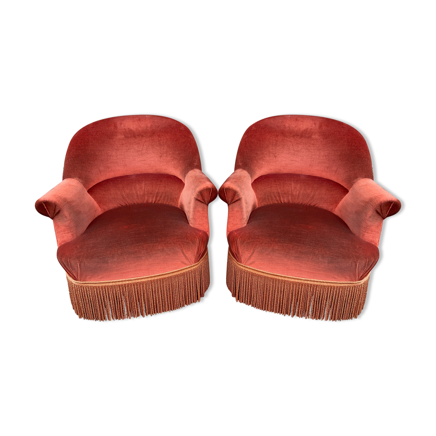 Pair of vintage toad armchairs