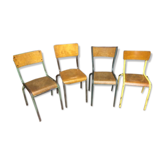 Lot de 4 chaise d'école