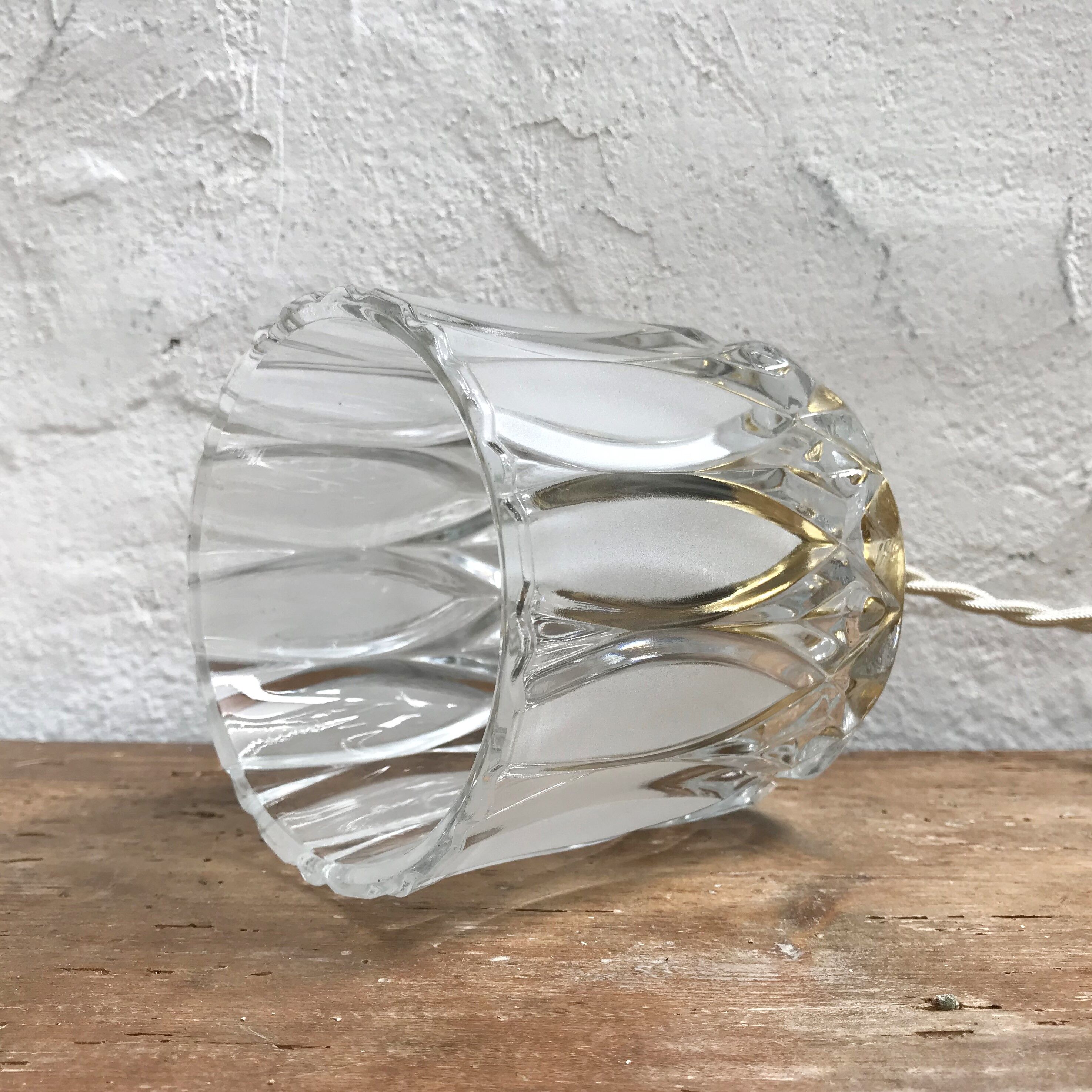 Vintage glass hand lamp