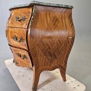 Rococo-Style Chest of Drawers — Stone Top, Mahogany & Brass Fittings