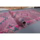 1970s Turkish handmade wool pink diamond runner 82x337