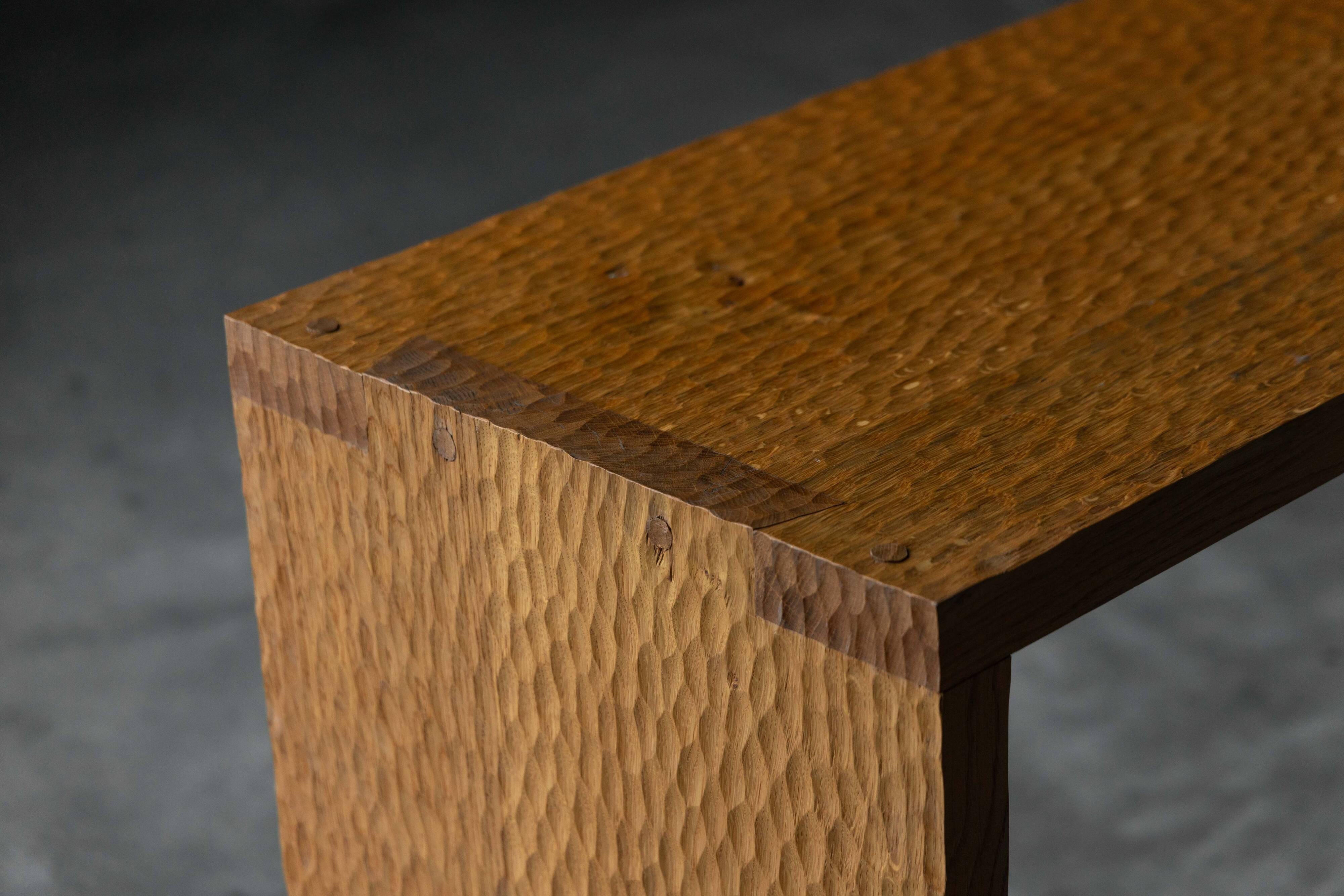 Hand-carved oak console table, France, early 21st century