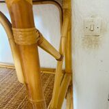 Vintage bamboo rattan shelf bookcase
