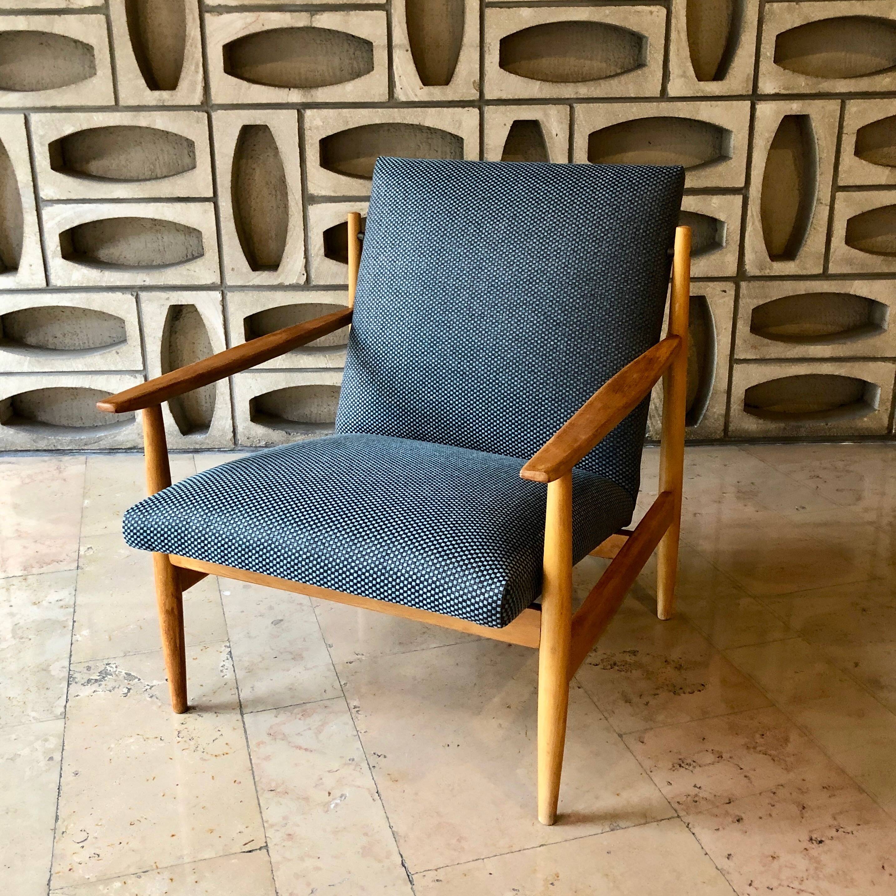Ton brand armchair with Houlès fabric