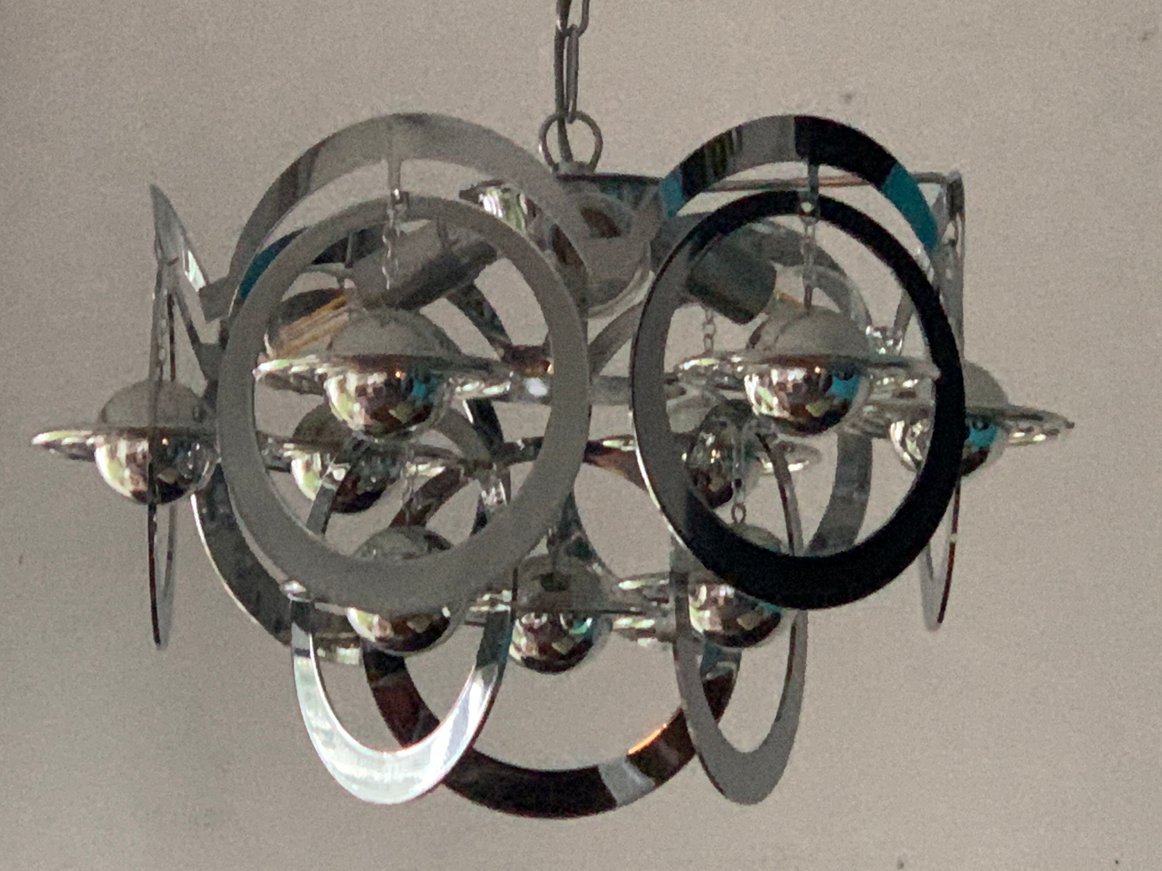 Chandelier planets Saturns, Space age, Italian design 1970