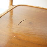 Vintage rattan bamboo serving tray 1960