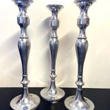 Set of Candle Holders Candelabra Torch Candle Holders Polished Brushed Aluminium