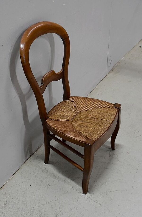 Chaise enfant paillée en merisier, époque Louis-Philippe - 2ème partie du XIXe