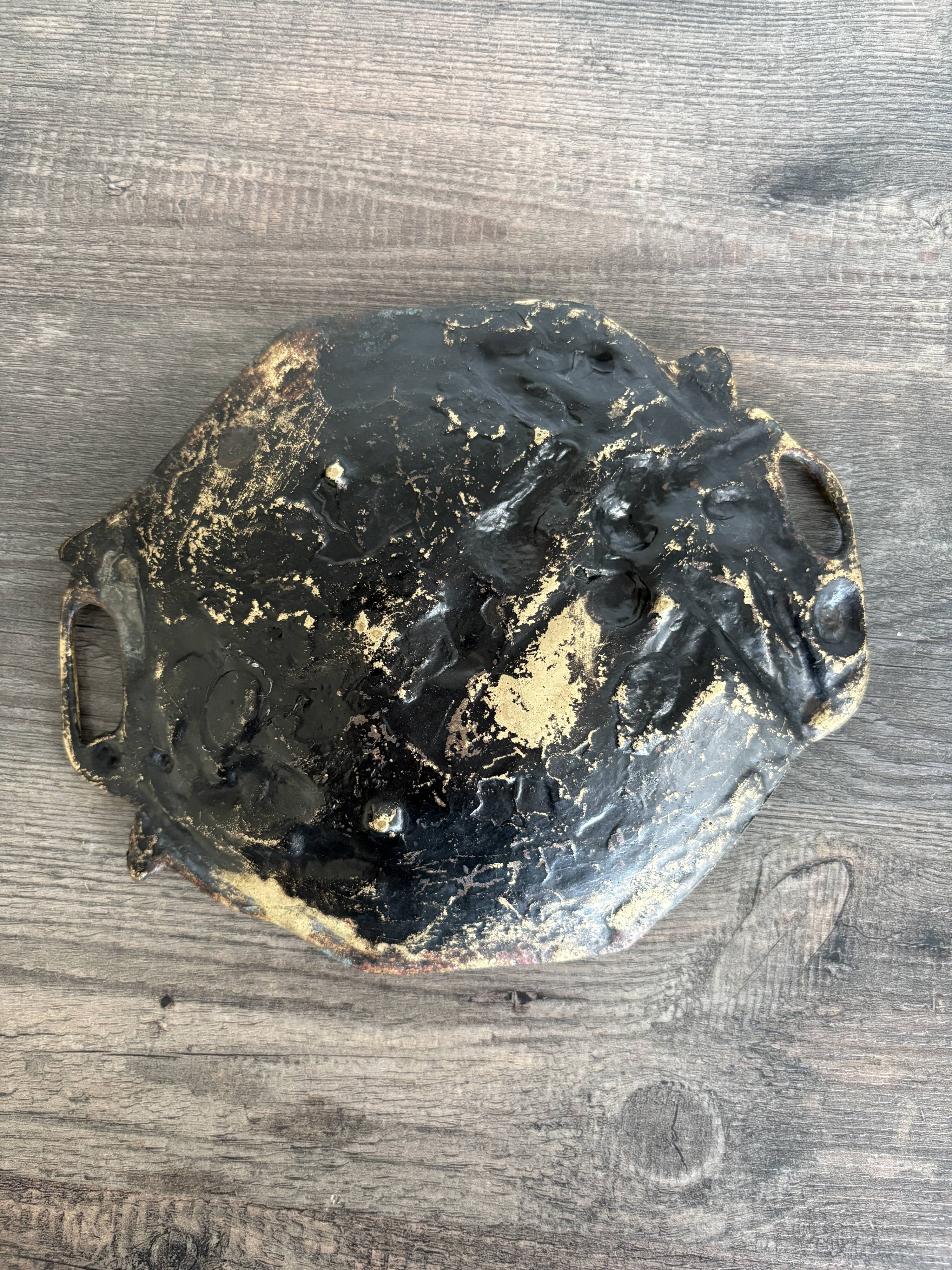 Antique brass bowl in the Nancy School style