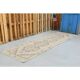1970s vintage Turkish hand-knotted wool cotton pink runner rug 85x273