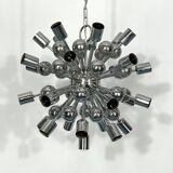 Lustre Sputnik chromé vintage par Reggiani Italie années 1970