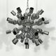 Vintage chrome sputnik by Reggiani. Italy 1970s