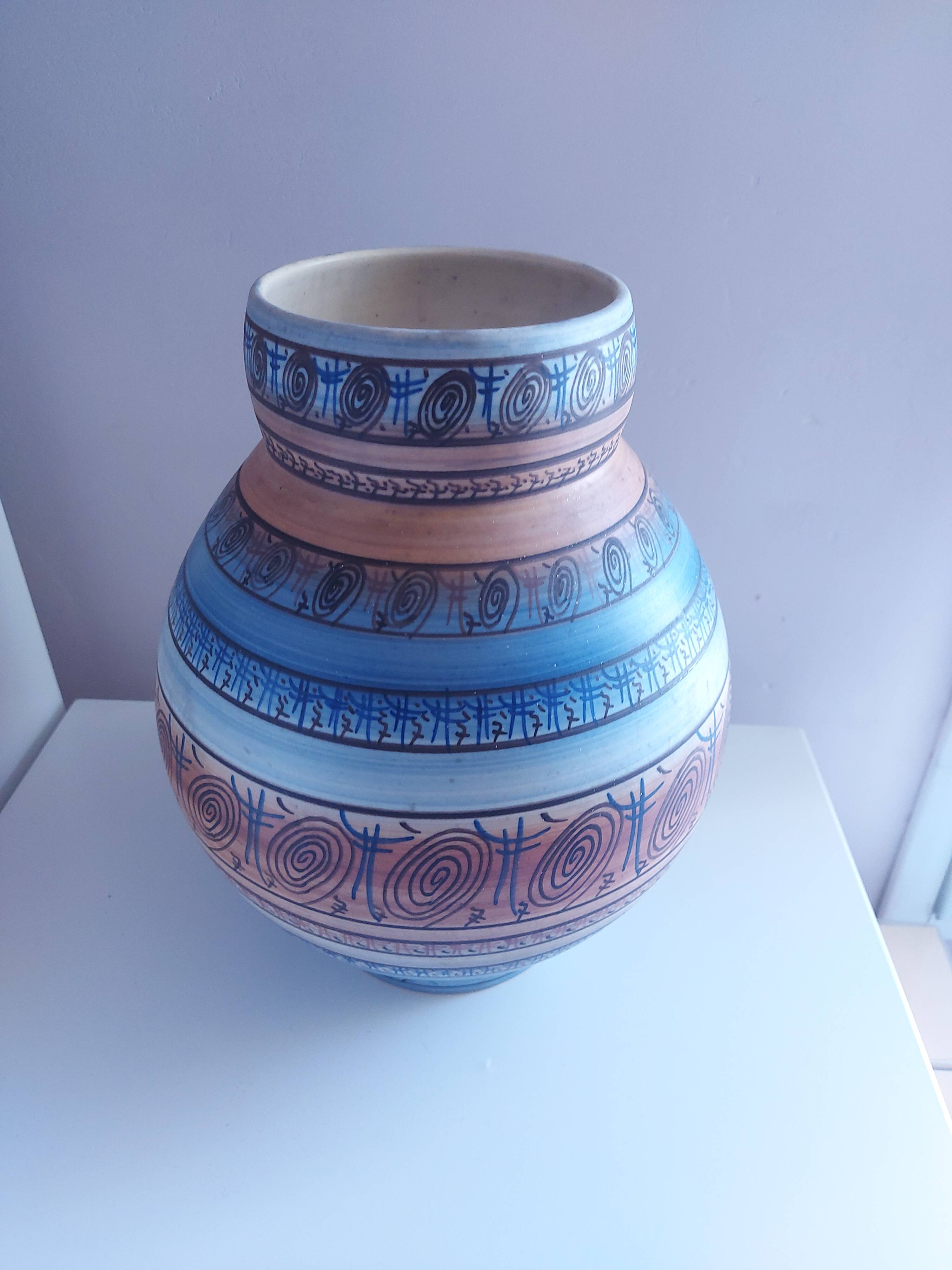 Ceramic vase vallauris lb, l bacculini