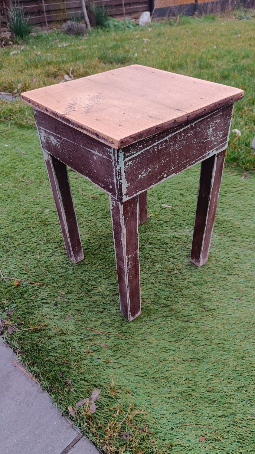Patinated farmhouse stool