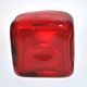 DESIGN square vase in red lined blown glass 11cm dlg Whitefriars