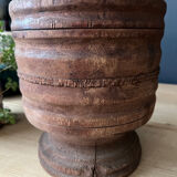 Old wooden mortar and pestle