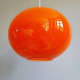 Large Space Age pendant light in orange opaline, 1960s-70s