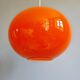 Large Space Age pendant light in orange opaline, 1960s-70s