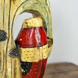 Wooden wall sculpture of Koi Carp, tribal India, mid-20th century.