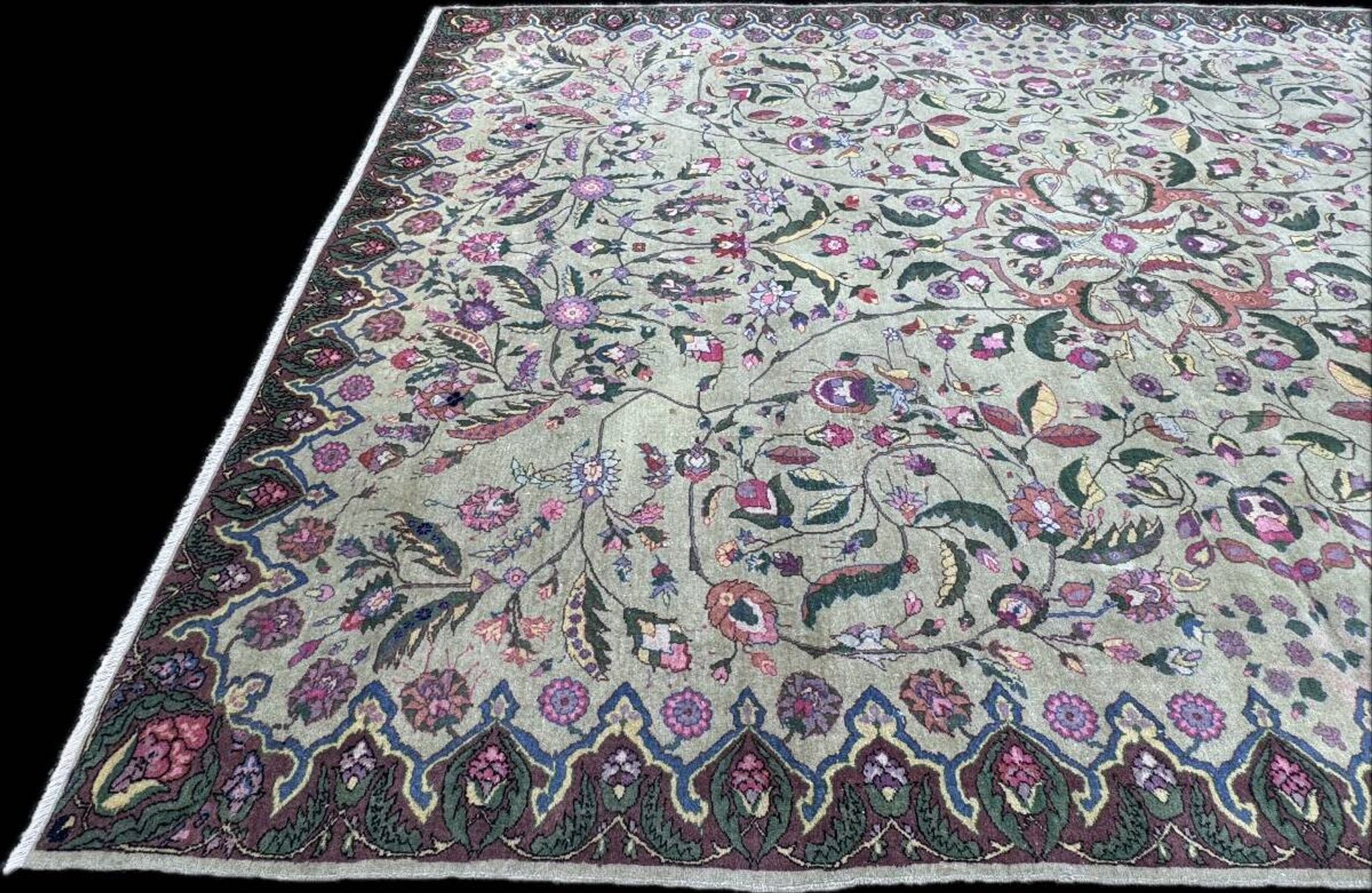 Tapis persan Kirman pistache 298x208 cm
