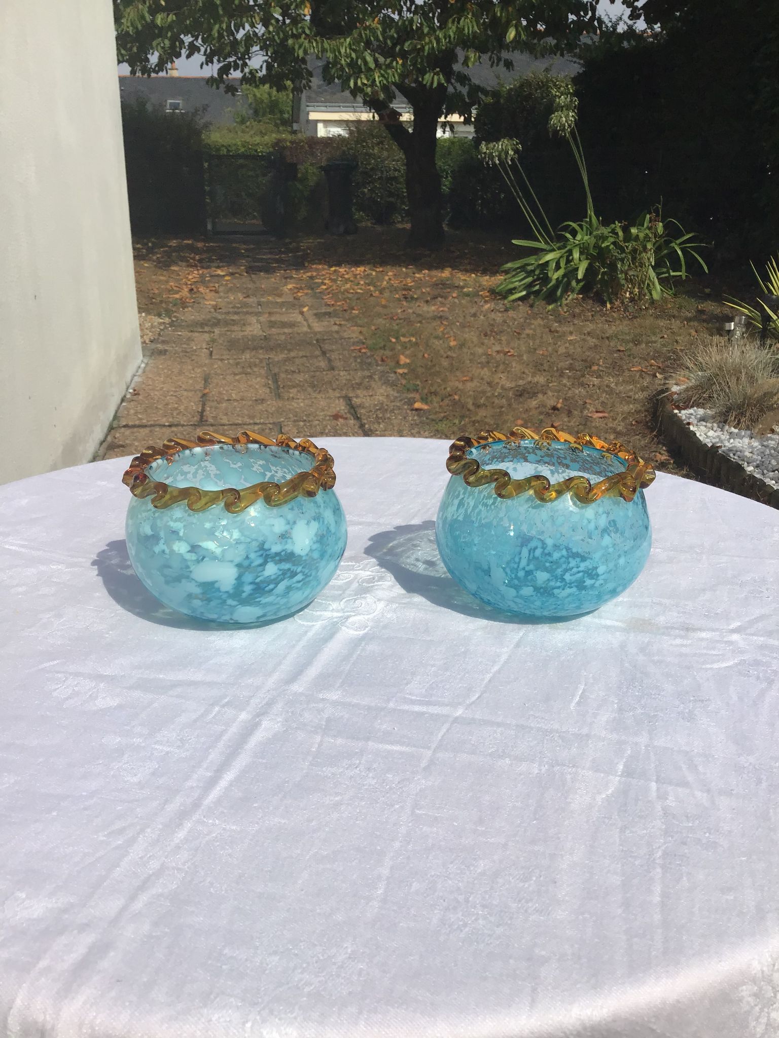 Pair of ball vases